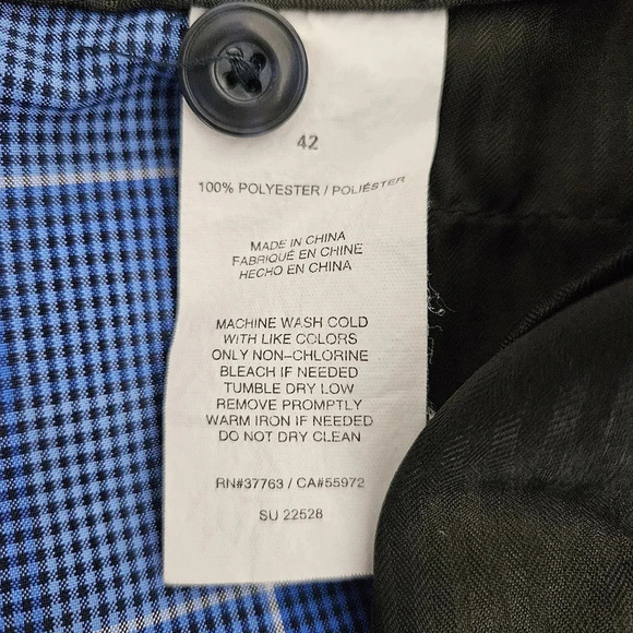 PGA Tour Golf Shorts Blue Plaid High Rise Lightweight Stretch Waist - Picture 5 of 5